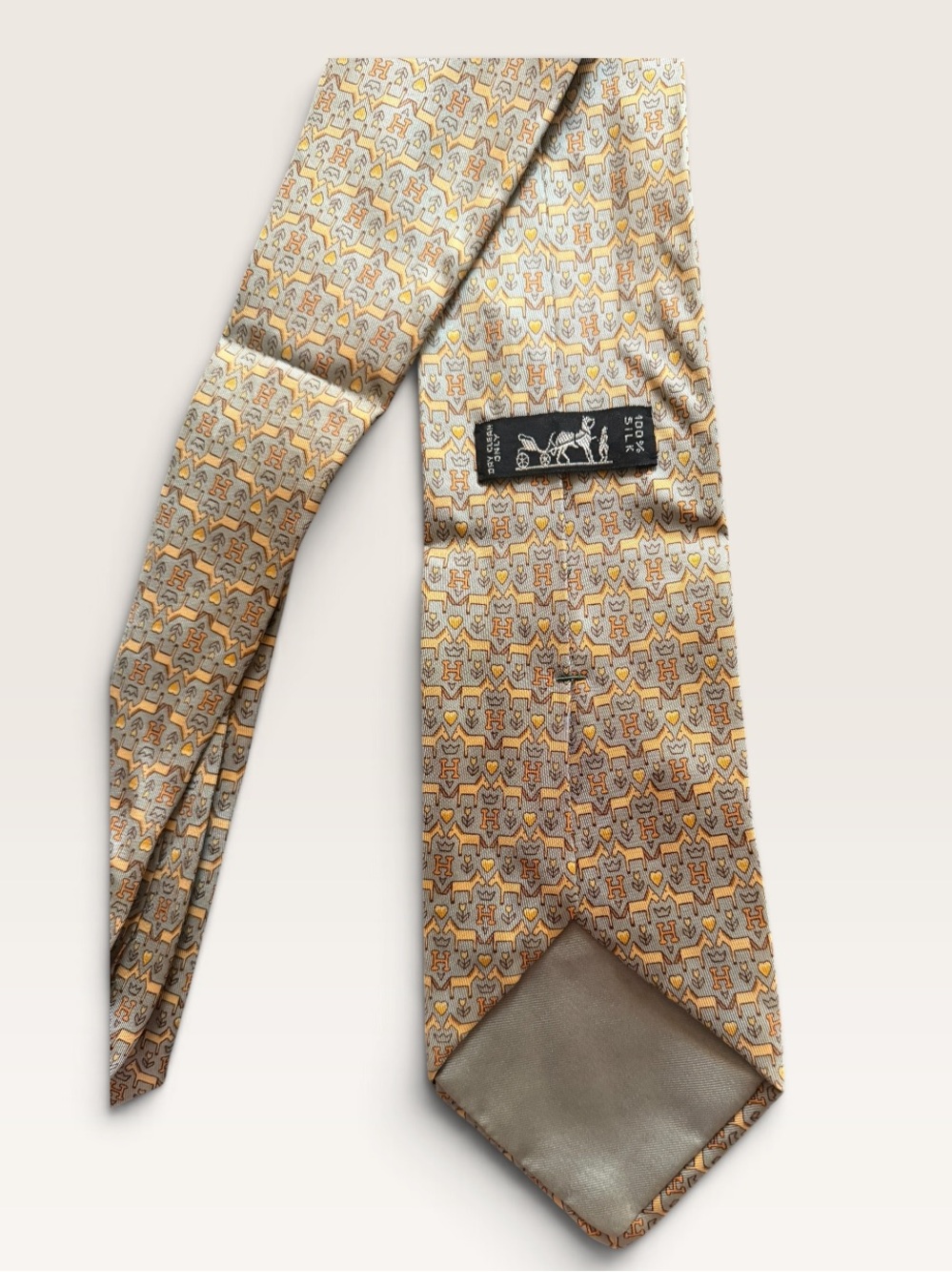 Hermes Silk Tie with Equestrian Design